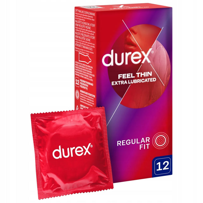 Durex Feel Thin Extra Lubricated prezerwatywy ultracienkie 12szt