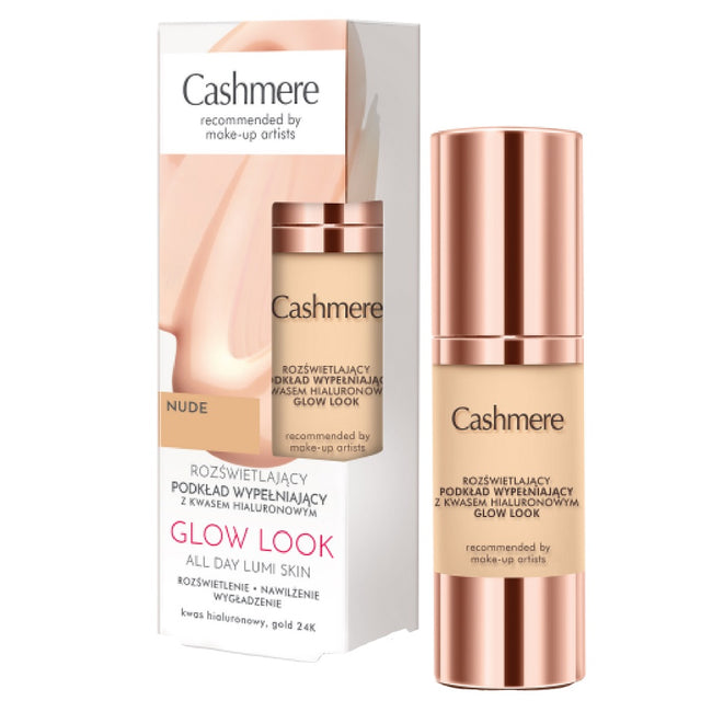 Cashmere Glow Look rozświetlający podkład wypełniający z kwasem hialuronowym