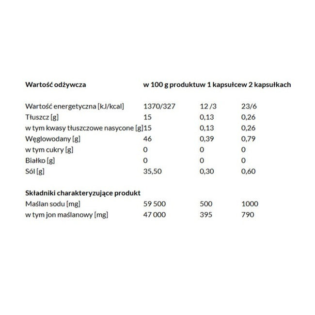 Debutir Max Maślan sodu 500mg żywność specjalnego przeznaczenia medycznego 60 kapsułek