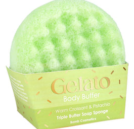 Bomb Cosmetics Gelato Body Buffer gąbka do mycia ciała Warm Croissant & Pistachio 200g