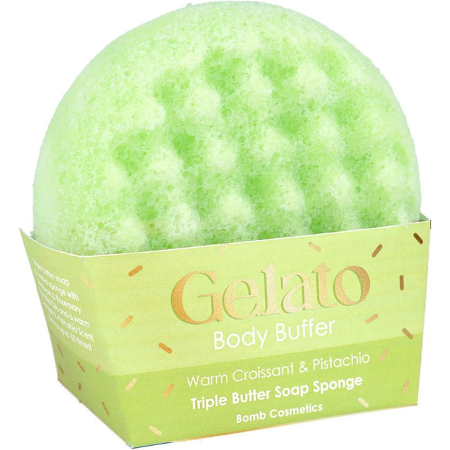 Bomb Cosmetics Gelato Body Buffer gąbka do mycia ciała Warm Croissant & Pistachio 200g