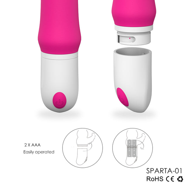 S-HANDE Sparta I wibrator z 9 trybami wibracji Red Rose