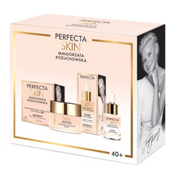 Perfecta Skin Małgorzata Kożuchowska 40+ zestaw modelująco-liftingujący krem na dzień i na noc 50ml + nawilżająco-wygładzający elixir pod oczy 15ml