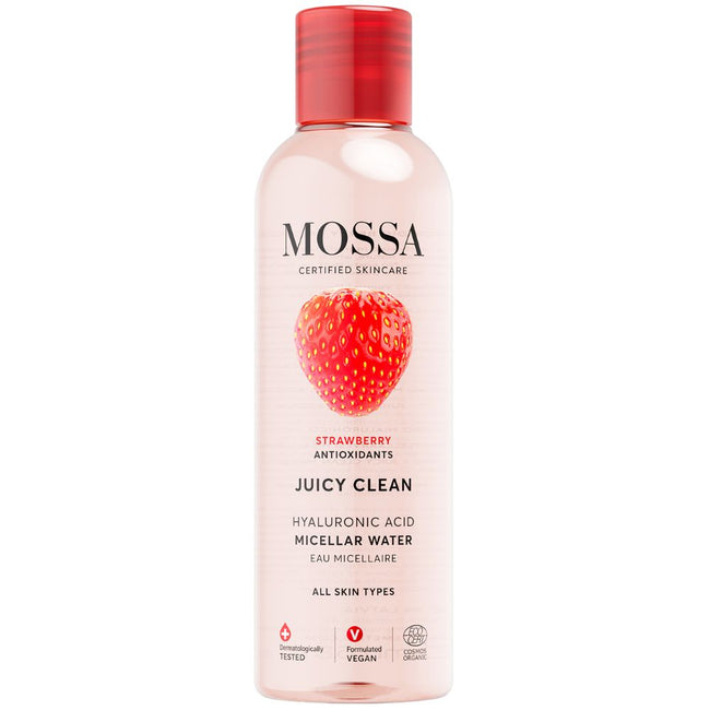 MOSSA Juicy Clean woda micelarna z kwasem hialuronowym i ekstraktem z truskawki 3w1 200ml
