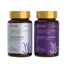 AronPharma Yanesse Beauty Caps Day & Night formuła na dzień i na noc dla włosów skóry i paznokci suplement diety 2x60 kapsułek