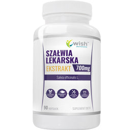 WISH Pharmaceutical Szałwia Lekarska Ekstrakt 700mg suplement diety 90 kapsułek