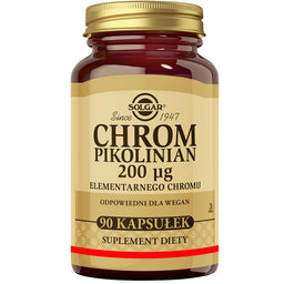 Solgar Chrom pikolinian 200µg suplement diety 90 kapsułek