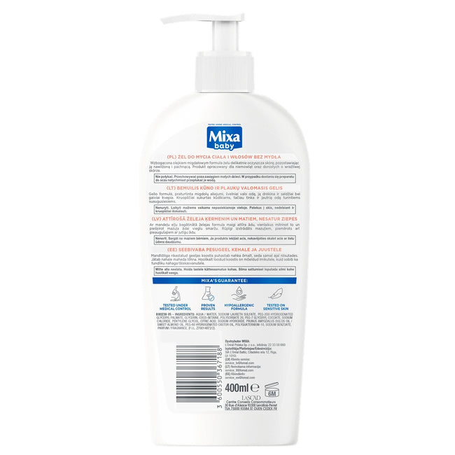 MIXA Baby żel do mycia bez mydła 400ml