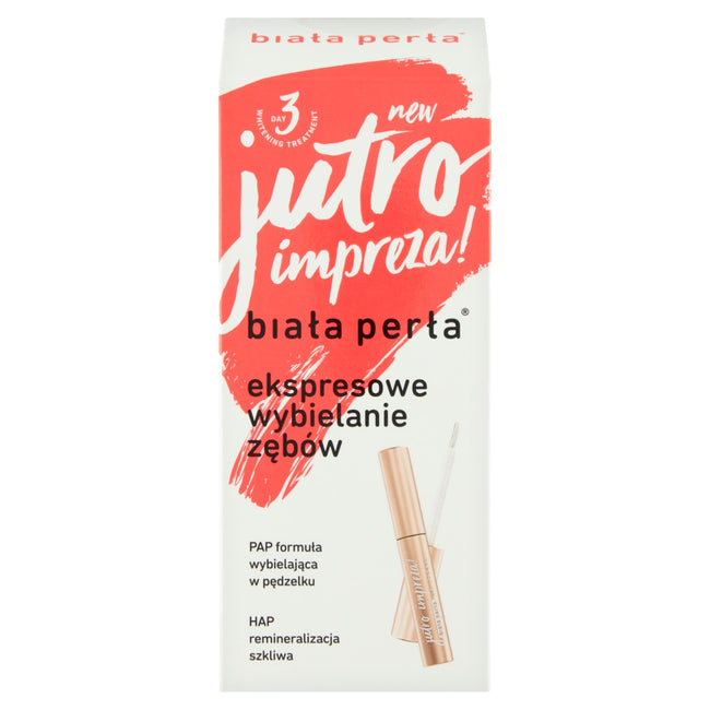 Biała Perła Jutro impreza! zestaw do wybielania zębów w domu pasta do zębów 30ml + żel wybielający 8ml