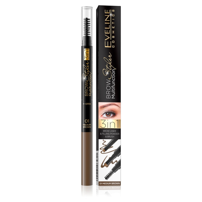 Eveline Cosmetics Brow Styler Multifunction 3w1 kredka do brwi