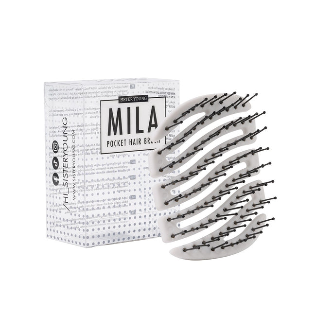 Sister Young Mila Pocket Hair Brush mała szczotka do włosów White