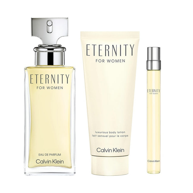 Calvin Klein Eternity For Women zestaw woda perfumowana spray 100ml + balsam do ciała 100ml + woda perfumowana spray 10ml