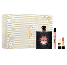 Yves Saint Laurent Black Opium Pour Femme zestaw woda perfumowana spray 90ml + woda perfumowana spray 10ml + pomadka do ust