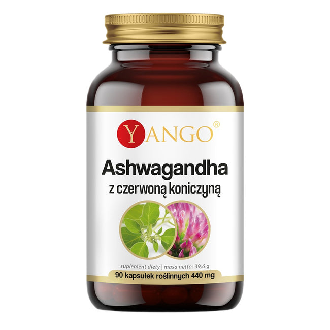 Yango Ashwagandha z czerwoną koniczyną suplement diety 90 kapsułek