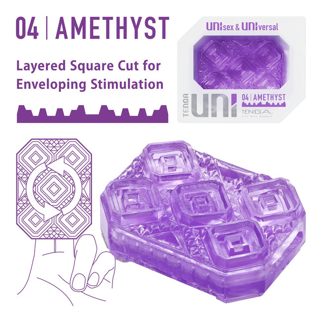 TENGA Uni Amethyst uniwersalna nakładka masturbująca