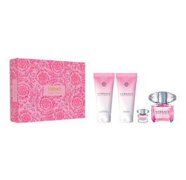 Versace Bright Crystal zestaw woda toaletowa spray 90ml + woda toaletowa 5ml + balsam do ciała 100ml + żel pod prysznic 100ml
