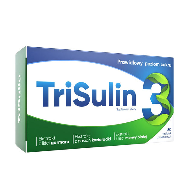 TriSulin Suplement diety wspomagający utrzymanie prawidłowego poziomu cukru 60 tabletek powlekanych