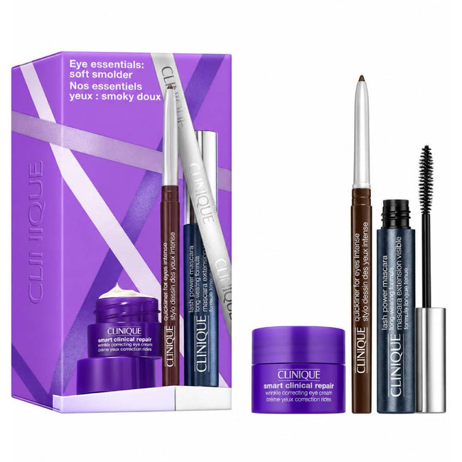 Clinique Eye Essentials: Soft Smolder zestaw tusz do rzęs 6ml + eyeliner w kredce 0.14g + krem pod oczy 5ml