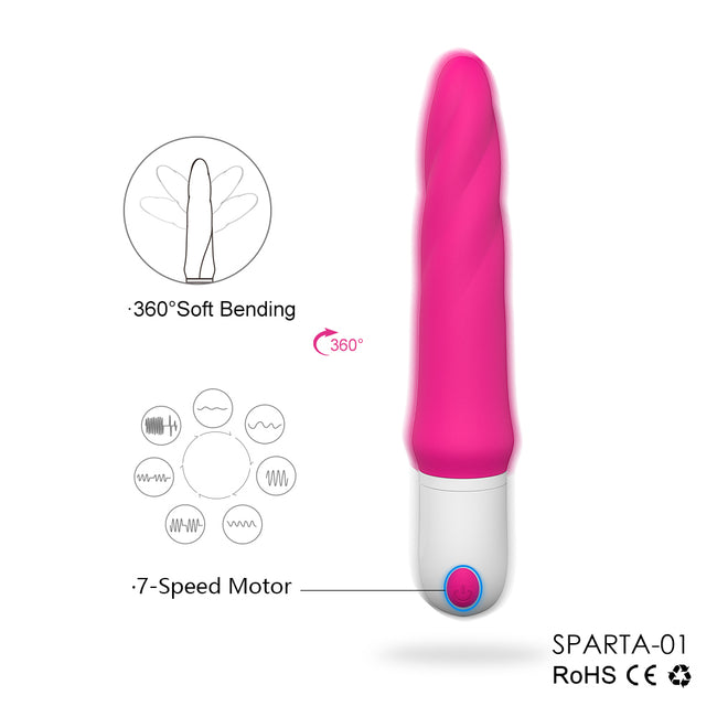 S-HANDE Sparta I wibrator z 9 trybami wibracji Red Rose