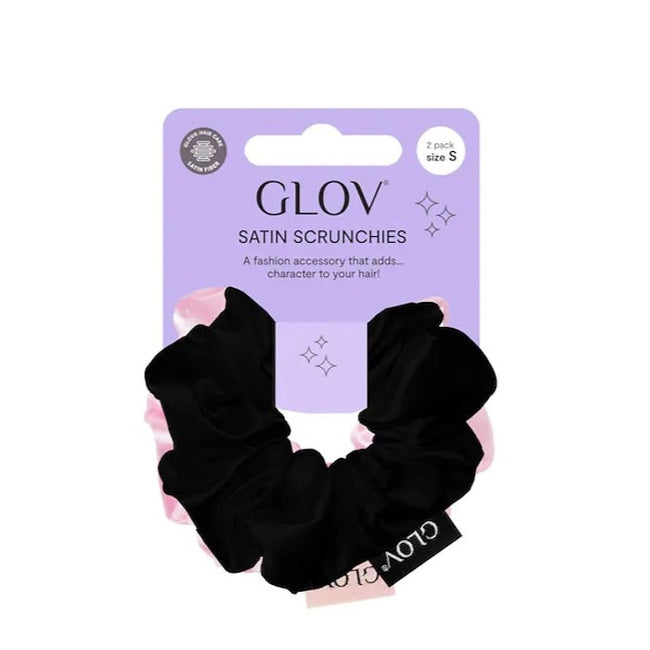 Glov Satin Scrunchies satynowe gumki do włosów S Pink/Black 2szt