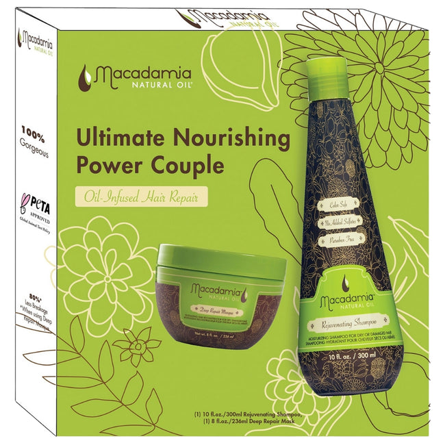 Macadamia Professional Ultimate Nourishing Power Couple zestaw szampon odmładzający 300ml + maska głęboko regenerująca 236ml