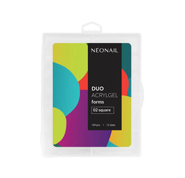 NeoNail Duo AcrylGel formy do przedłużania paznokci 02 kwadrat 120szt