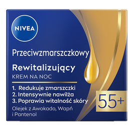 Nivea Przeciwzmarszczkowy + Rewitalizujący krem na noc 55+ 50ml