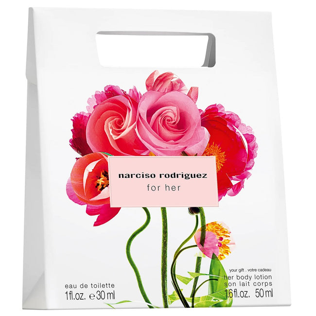 Narciso Rodriguez For Her zestaw woda toaletowa spray 30ml + balsam do ciała 50ml