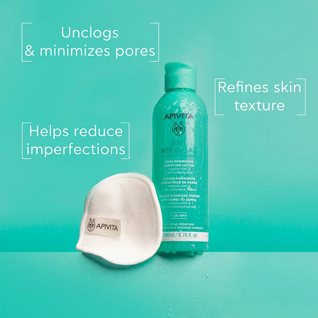Apivita Just Bee Clear Pore Minimizing Purifying Lotion matujący tonik oczyszczający do cery tłustej 200ml