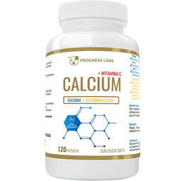 Progress Labs Calcium + Witamina C suplement diety 120 kapsułek