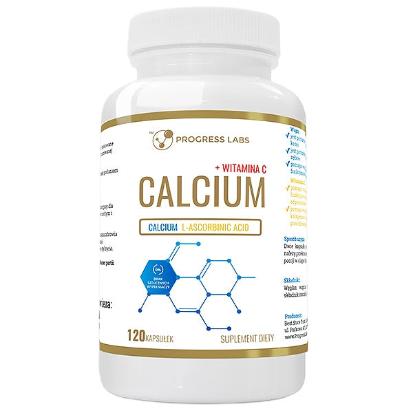 Progress Labs Calcium + Witamina C suplement diety 120 kapsułek