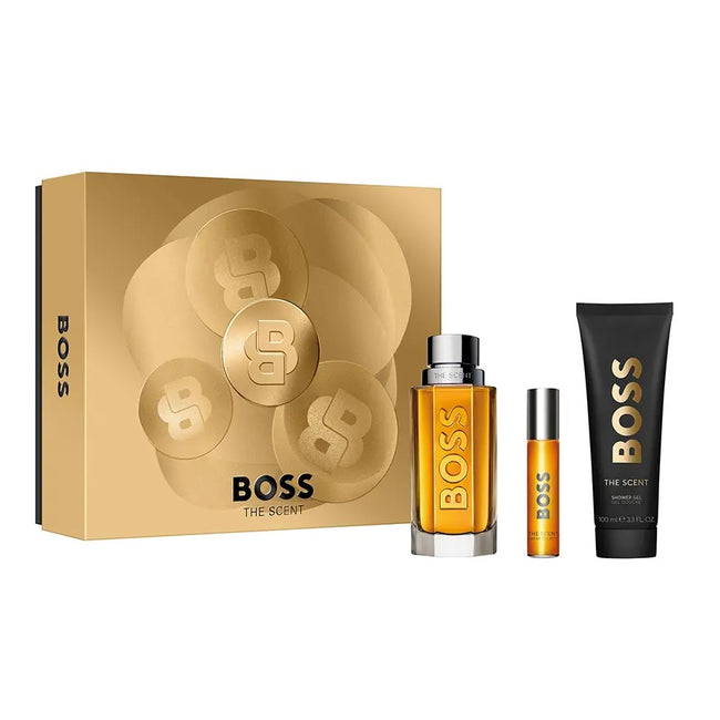 Hugo Boss Boss The Scent For Him zestaw woda toaletowa spray 100ml + woda toaletowa spray 10ml + żel pod prysznic 100ml
