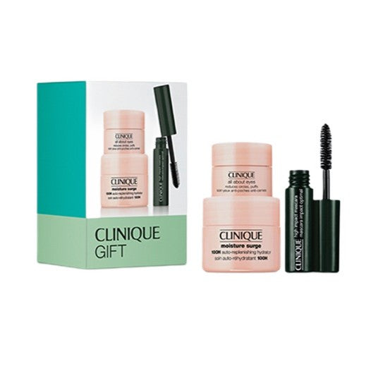Clinique » Gift Set zestaw Moisture Surge zestaw krem do twarzy 15ml + All About Eyes krem pod oczy 5ml + High Impact Mascara tusz do rzęs 3.5ml (100% off)