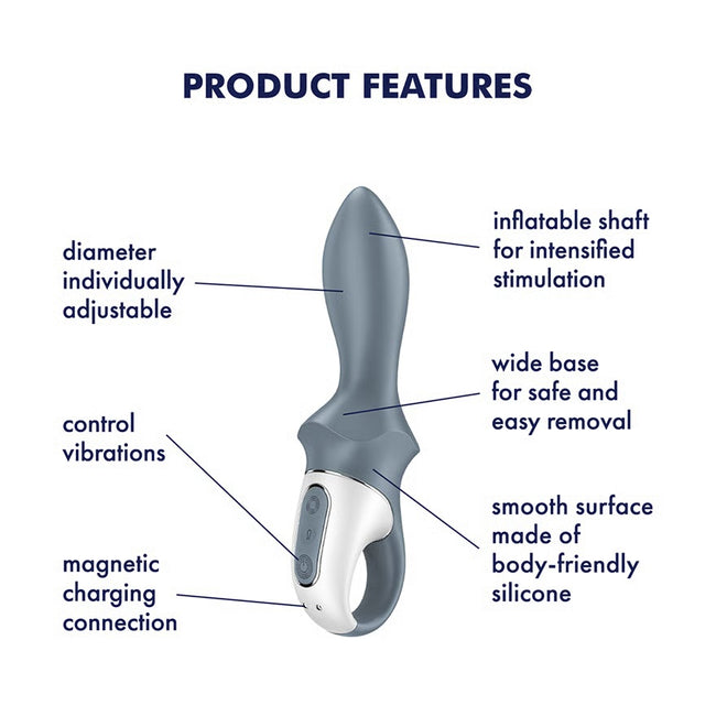Satisfyer Air Pump Booty 1 wibrator analny z pompką Gray