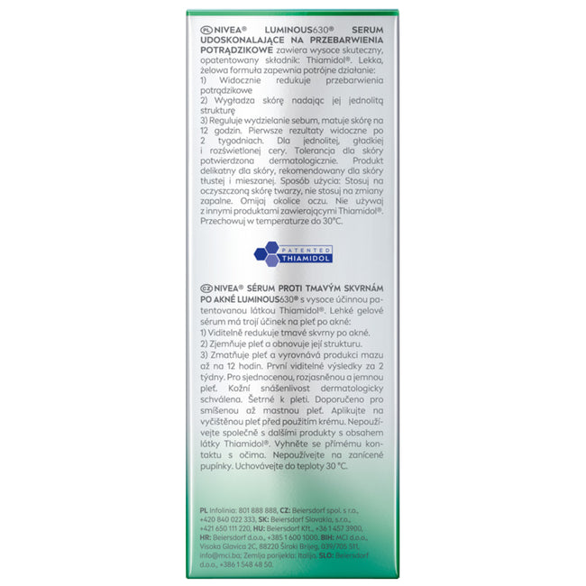 Nivea Cellular Luminous 630® serum udoskonalające na przebarwienia po trądziku 30ml