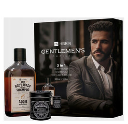 HiSkin Gentleman’s Choice zestaw Whisky żel do mycia ciała i szampon do włosów i brody 3w1 Apple 330ml + pomada do włosów i brody 100ml