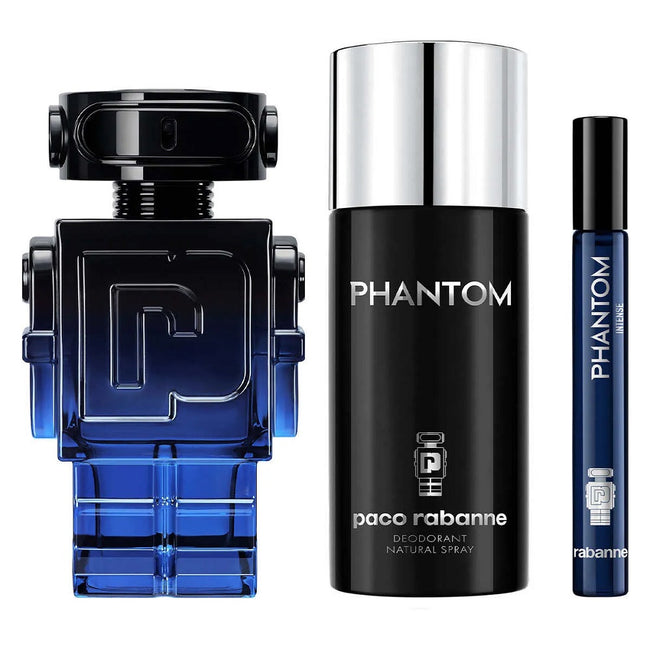 Paco Rabanne Phantom Intense zestaw woda perfumowana spray 100ml + dezodorant spray 150ml + woda perfumowana spray 10ml