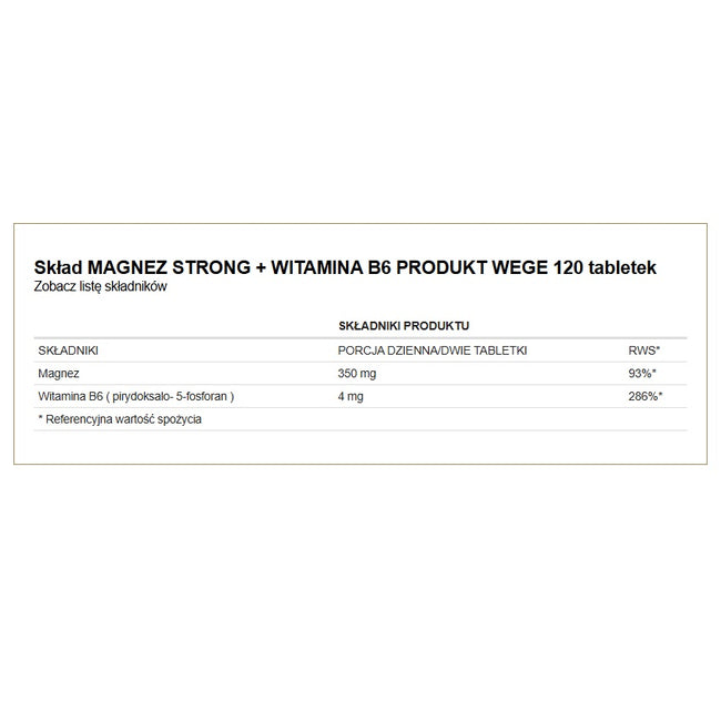 AltoPharma Magnez Strong Witamina B6 suplement diety 120 tabletek