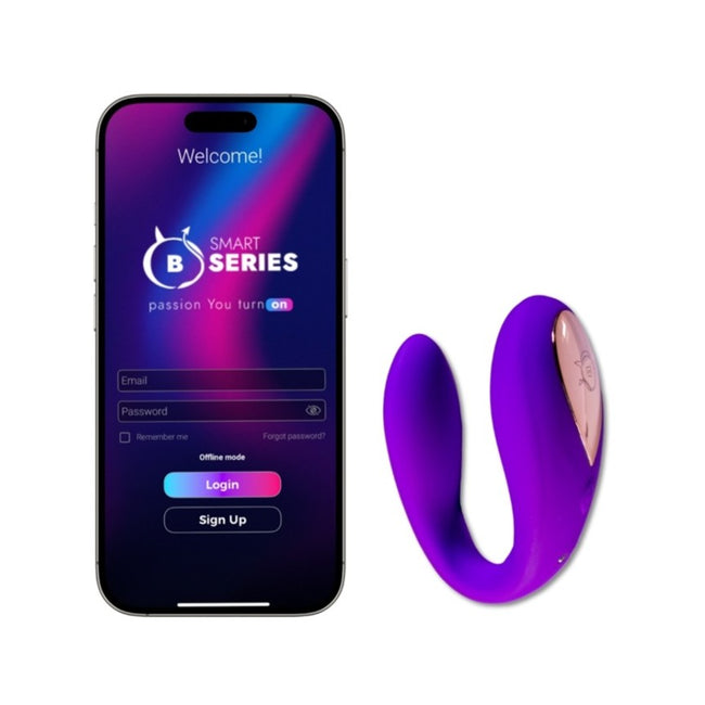 B-Series Smart Double Fun App Controlled Massager masażer sterowany aplikacją Purple