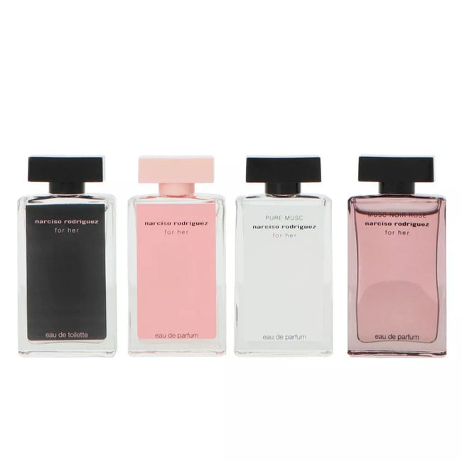 Narciso Rodriguez Exclusive Collector zestaw For Her woda toaletowa 7.5ml + For Her woda perfumowana 7.5ml + Pure Musc woda perfumowana 7.5ml + Musc Noir Rose woda perfumowana 7.5ml