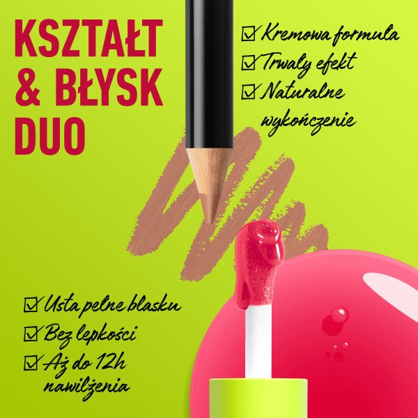 NYX Professional MakeUp Duo Kit zestaw Slim Lip Pencil kredka do ust Natural 1.04g + Fat Oil Lip Drip olejek do ust Newsfeed 4.8ml