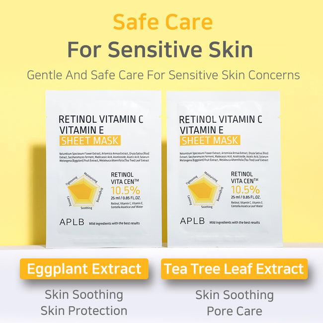 APLB Retinol Vitamin C Vitamin E Sheet Mask rozświetlająca maska w płachcie 25ml