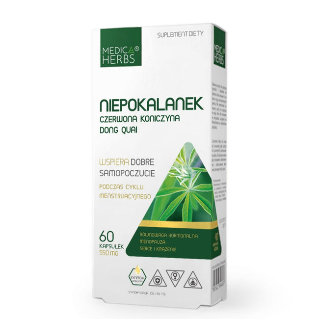 Medica Herbs Niepokalanek Czerwona Koniczyna Dong Quai suplement diety 60 kapsułek