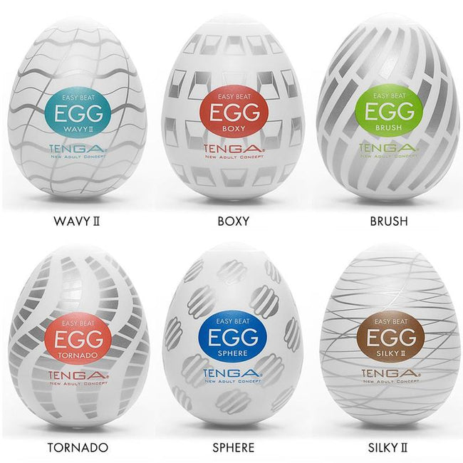 TENGA 6 Styles Easy Beat Egg Standard Package zestaw 6 jednorazowych masturbatorów w kształcie jajka