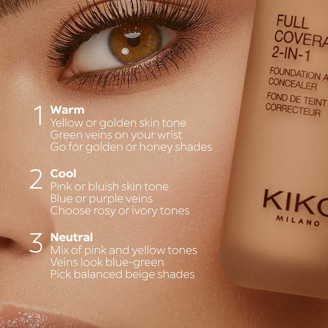 KIKO Milano Full Coverage 2-In-1 Foundation & Concealer mocno kryjący podkład i korektor 2 w 1 WB60 Warm Beige 25ml