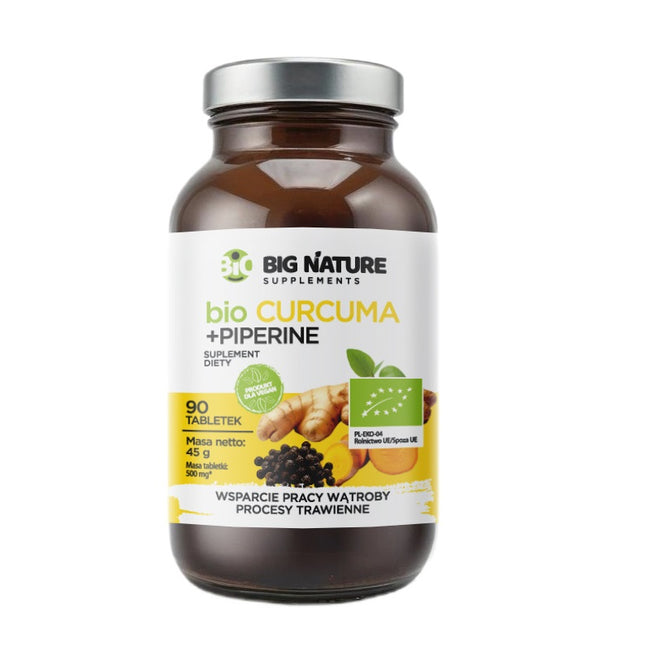 Big Nature Bio Curcuma + Piperine suplement diety 90 tabletek