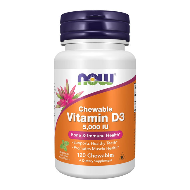 Now Foods Witamina D-3 5000IU suplement diety 120 tabletek do ssania