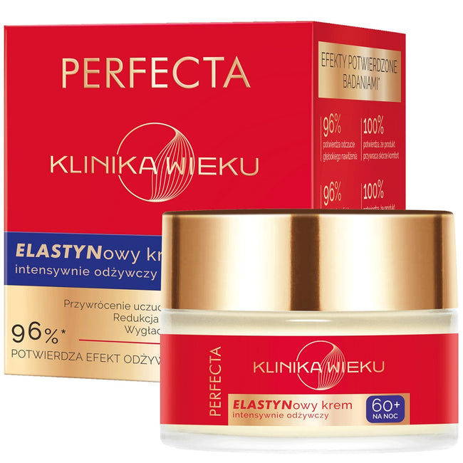 Perfecta Klinika Wieku elastynowy krem intensywnie odżywczy na noc 60+ 50ml