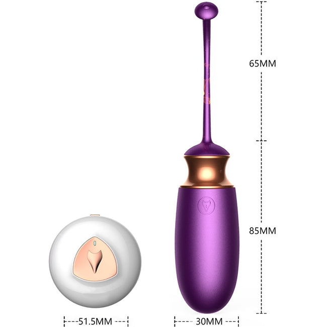 B-Series Fox Vibrating Silicone Love EGG jajko wibracyjne z pilotem Purple