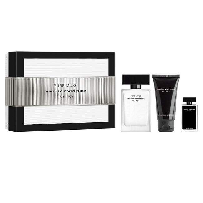 Narciso Rodriguez Pure Musc For Her zestaw woda perfumowana spray 50ml + For Her woda toaletowa spray 7.5ml + balsam do ciała 50ml
